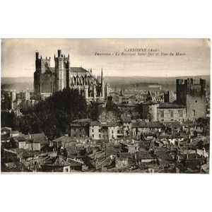 NARBONNE (Aude) Panorama La Bassique Saint-Just et Tour du Musée-France Postcard